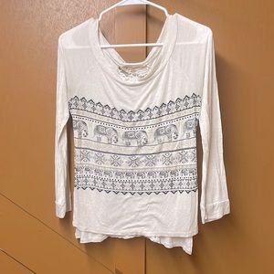 23 Love Street Moroccan Elephant 3/4 Sleeve Shirt